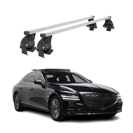 Menabo Dachträger Grundtäger für Genesis G80 2017-2026 50kg Stahl Silber 2 tlg
