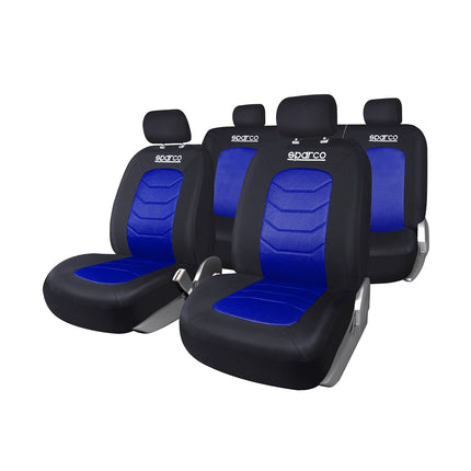 SPARCO Sitzbezüge Schonbezüge Autositzbezüge Universell Blau Vorne Hinten