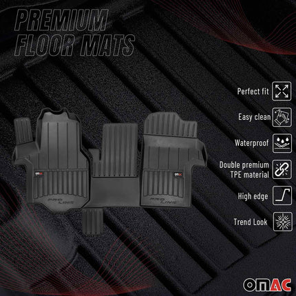 OMAC Gummi Fußmatten für VW Crafter 2016-2024 Premium TPE Automatten Schwarz 1x