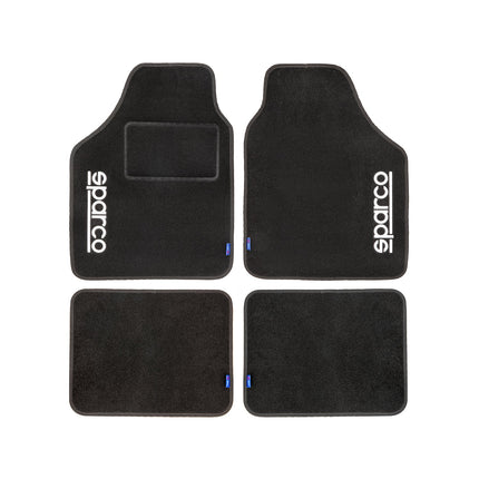 SPARCO Fußmatten Automatten Universal Schwarz Linie Teppich Alwettermatten 4x