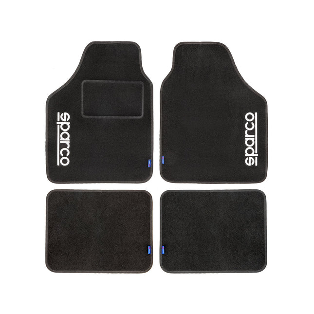 SPARCO Fußmatten Automatten Universal Schwarz Linie Teppich Alwettermatten 4x