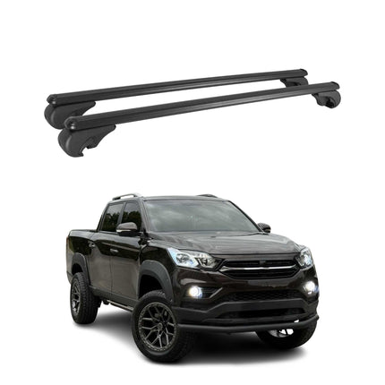 Dachträger für Ssangyong Grand Musso 2018-2026 Gepäckträger Aluminium Schwarz 2x
