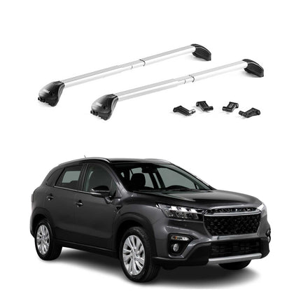 Dachträger Grundtäger für Suzuki S-Cross 2022-2026 100kg Alu Silber 2 tlg ABE