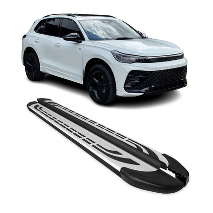 Trittbretter Seitenschweller für VW Tiguan mk3 2024-2026 Alu Grau 2tlg