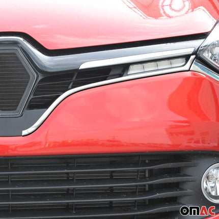 Kühlergrill Leisten Grillleisten für Renault Clio 2012-2019 Edelstahl Chrom 2x