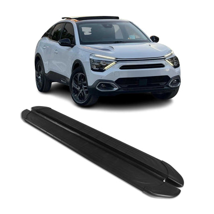 Seitenschweller Trittbretter für Citroen C4 2021-2026 Schwarz Aluminium 2 tlg