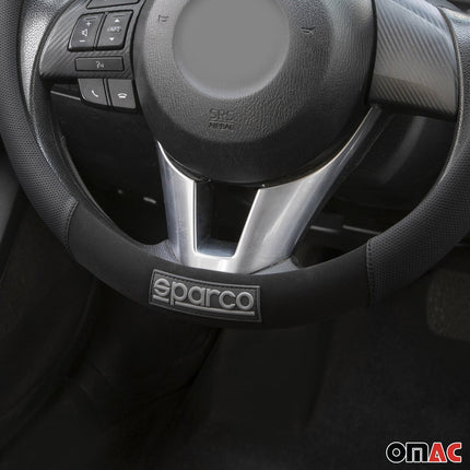 SPARCO Lenkradbezüge Lenkradschoner Lenkradschutz Schwarz Gummi Suede