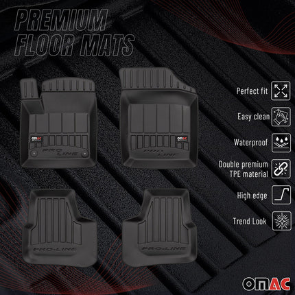 OMAC Gummi Fußmatten für Seat Mii 2011-2019 Premium TPE 3D Automatten Schwarz 4x