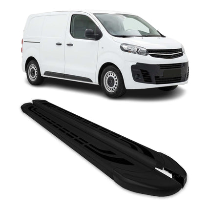 Trittbretter Seitenschweller für Opel Vivaro C 2019-2026 L1 Kurzer Alu Schwarz