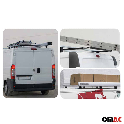 Menabo Dachträger Grundträger für Peugeot Expert Traveller 2016-2026 Alu Grau 4x