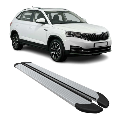 Trittbretter Seitenschweller für Skoda Kamiq 2019-2026 Aluminium Silber 2 tlg