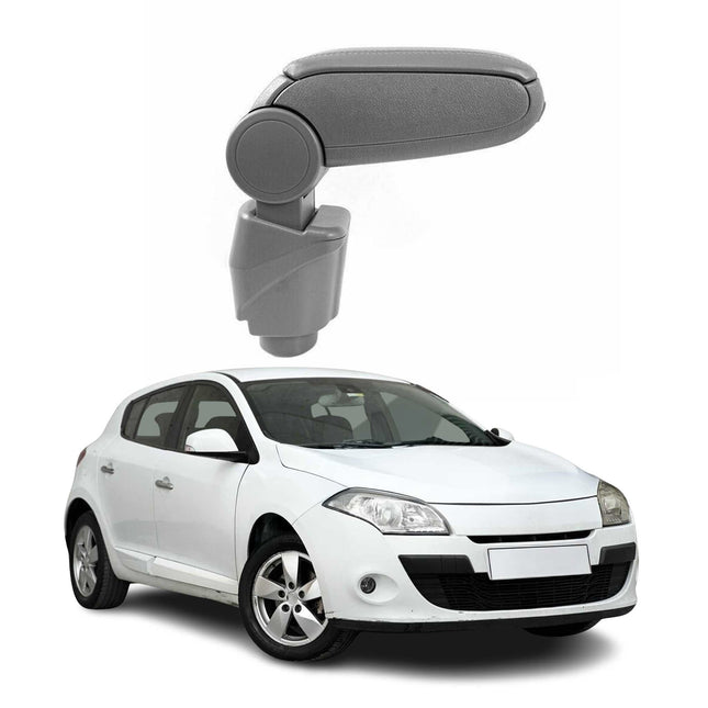 Mittelarmlehne Armlehne Mittelkonsole für Renault Megane 2008-2015 PU-Leder Grau