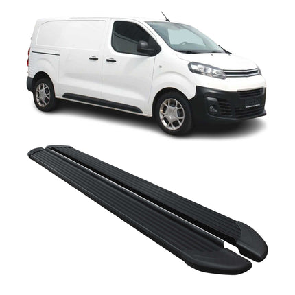 Schweller Trittbretter Schweller für Citroen Jumpy 2016-2026 L2 L3 Alu Schwarz