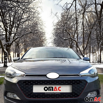 Kühlergrill Leisten Grillleisten für Hyundai i20 2014-2020 Edelstahl Chrom 2tlg