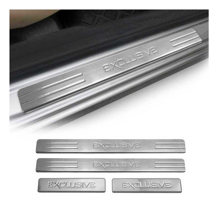 Einstiegsleisten Abkantung Lackschutz Türschweller Exclusive Edelstahl Chrom 4x