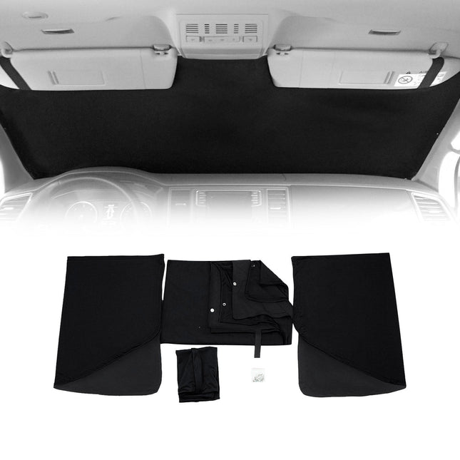 Frontscheibe Gardinen Maß Vorhänge für Renault Trafic 2001-2014 Schwarz 3tlg