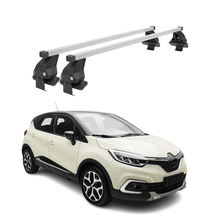 Menabo Dachträger für Renault Captur mk1 2013-2017 Pre-FL 50kg Stahl Silber 2x
