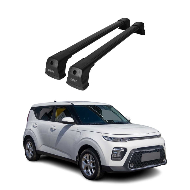 Dachträger Gepäckträger für Kia Soul 2020-2026 Grundträger Aluminium Schwarz 2x
