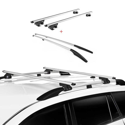Dachreling + Dachträger Satz für VW Touareg 7L 2002-2010 Alu Grau