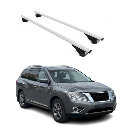 Dachträger Grundtäger für Nissan Pathfinder 2013-2020 75kg Metall Silber 2 tlg