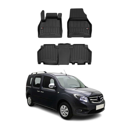 OMAC Gummi Fußmatten für Mercedes Citan W415 2012-2021 Premium Gummi Schwarz 3x