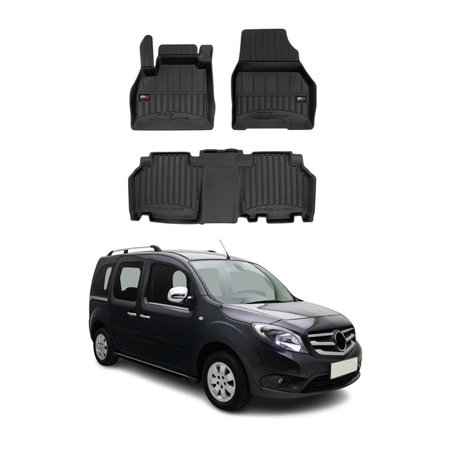 OMAC Gummi Fußmatten für Mercedes Citan W415 2012-2021 Premium Gummi Schwarz 3x