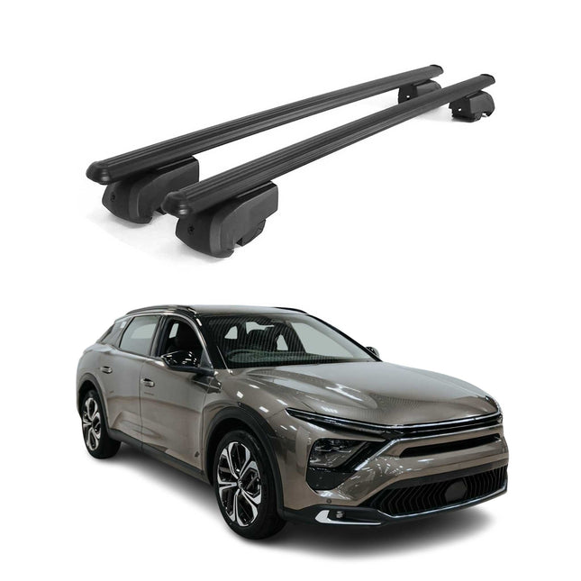 Dachträger Grundtäger für Citroen C5 X 2022-2026 75kg Alu Schwarz 2 tlg