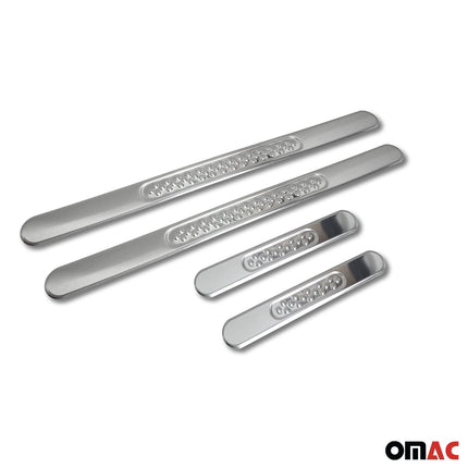 OMAC Einstiegsleisten Türschweller Chrom Edelstahl 4 tlg 50x3,5 cm & 17,5x2,5 cm