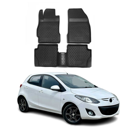 OMAC Gummimatten Fußmatten für Mazda 2007-2015 TPE Automatten Schwarz 4x