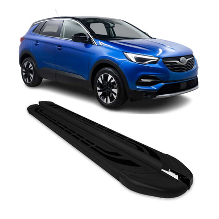 Trittbretter Schweller Seitenbretter für Opel Grandland X 2017-2024 Alu Schwarz