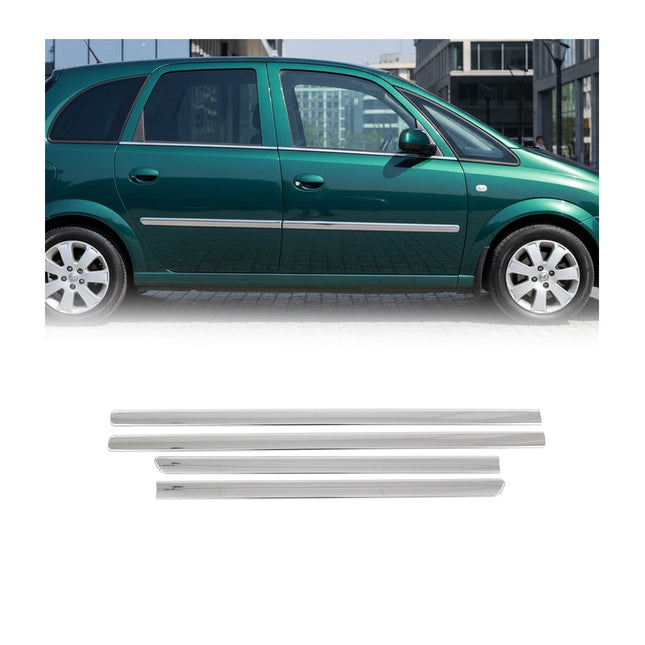 Seitentürleiste Türleisten Türschutzleiste für Opel Meriva 2003-2010 Chrom 4x