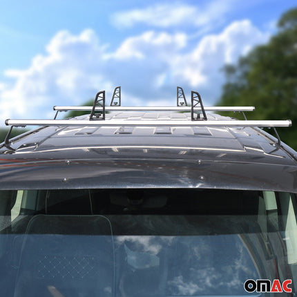 2x Dachträger + Leiterhalter Set für Fıat Doblo 2000-2010 Lastanschläge Silber