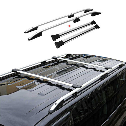 Dachreling + Dachträger für Renault Kangoo Mercedes Citan L1 Kurzer Silber 4x