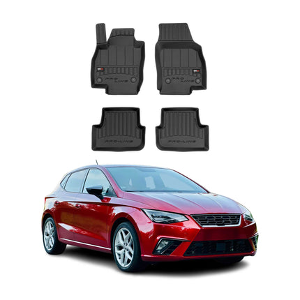 OMAC Gummi Fußmatten für Seat Ibiza 2017-2026 Premium TPE Automatten Schwarz 4x