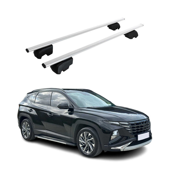 Dachträger Grundtäger für Hyundai Tucson mk4 2022-2026 75kg Metall Silber 2 tlg
