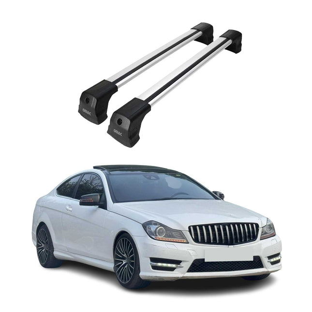Dachträger Gepäckträger für Mercedes C Klasse C204 Coupe 2011-2014 Alu Grau