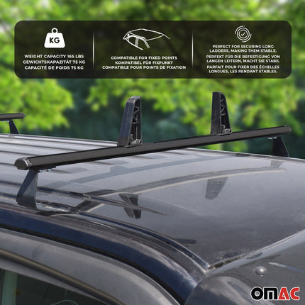 3x Dachträger + Leiterhalter Set für VW T7 Multivan 2021-2026 Schwarz