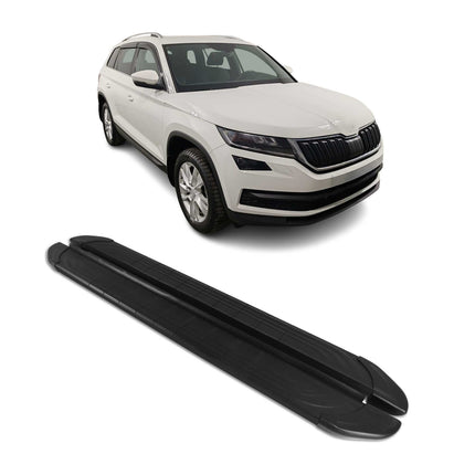 Trittbretter Seitenschweller für Skoda Kodiaq 2017-2023 Aluminium Schwarz 2tlg