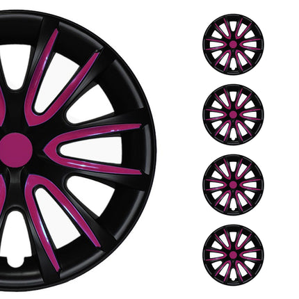 Radblenden Radkappen Radzierblende für 16" Zoll Stahlfelgen Matt Schwarz Lila 4x