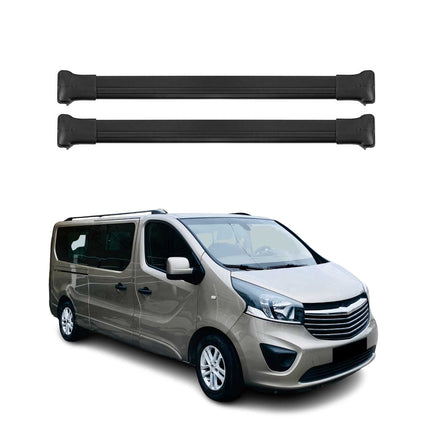 Dachträger Grundtäger für Opel Vivaro A 2014-2019 75kg Aluminium Schwarz 2 tlg