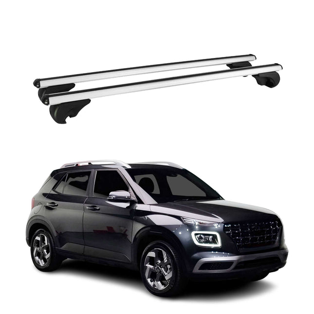 Dachträger Grundtäger für Hyundai Venue 2020-2026 75kg Alu Silber 2tlg