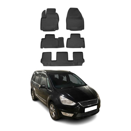 OMAC Gummimatten Fußmatten für Ford Galaxy 2006-2015 TPE Automatten Schwarz 5x