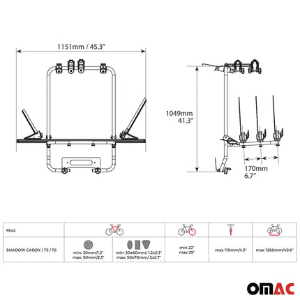 Menabo Fahrradträger für VW Transporter Multivan Caravelle T5 2003-2015 Alu
