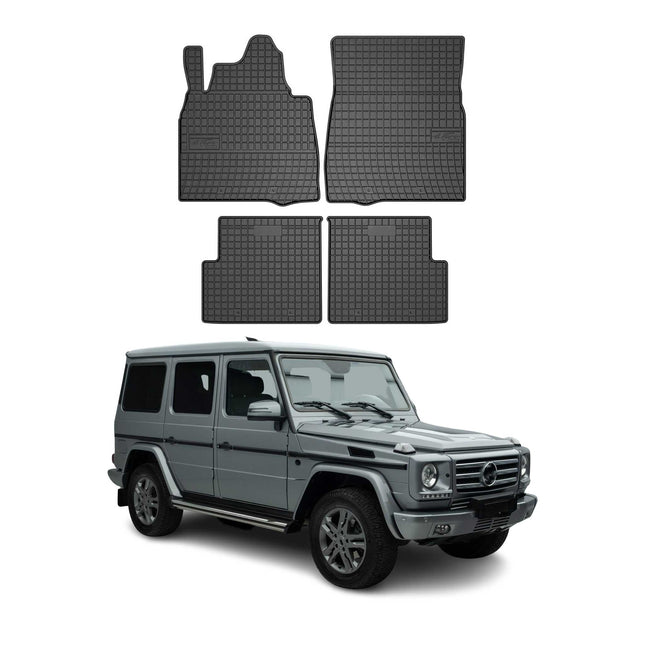 OMAC Gummi Fußmatten für Mercedes G Klasse 2012-2018 Automatten Gummi Schwarz 4x