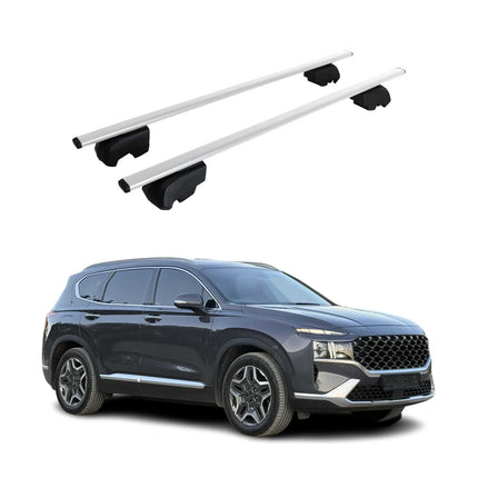 Dachträger Grundtäger für Hyundai Santa Fe 2019-2023 75kg Metall Silber 2 tlg