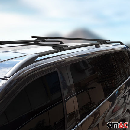 Dachreling + Dachträger Satz für Porsche Cayenne 9PA 2002-2010 Alu Schwarz