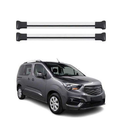 Dachträger Grundtäger für Opel E Combo 2019-2026 75kg Aluminium Silber 2 tlg