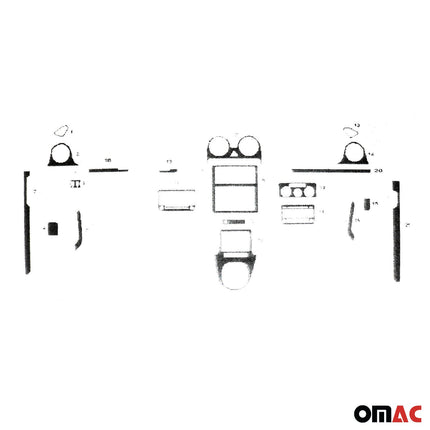 Innenraum Dekor Cockpit für VW Caddy 2003-2010 Wurzelholz Optik 21tlg