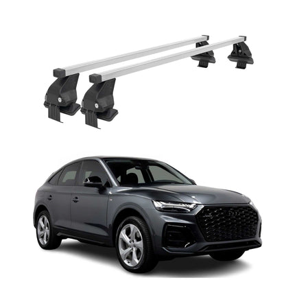 Menabo Dachträger Grundtäger für Audi Q5 mk2 2021-2025 50kg Stahl Silber 2 tlg