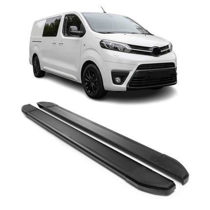 Alu Seitenschweller Trittbretter für Toyota Proace 2016-2026 L2 L3 Schwarz